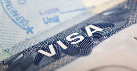 close up of us visa