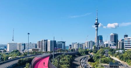 Auckland Skyline blue skies