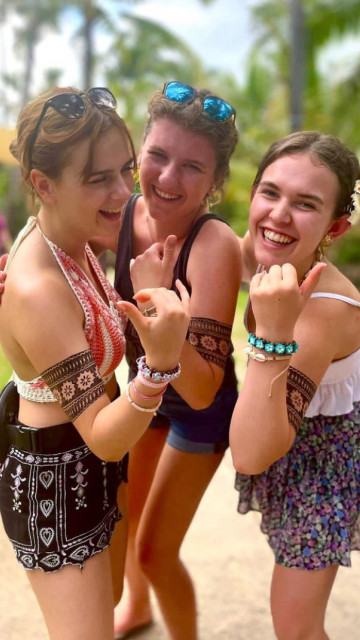 Julia and friends in Hawaii