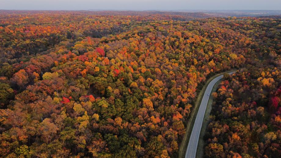Great River Road Bird's eye shot of the Great River Road