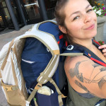 woman with backpack